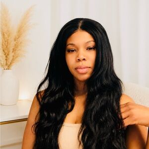 100% synthetic kinky straight wig  with braided curls lace front ready to wear